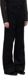 Omar Afridi Black Knee Darted Flare Micro Cord Trousers