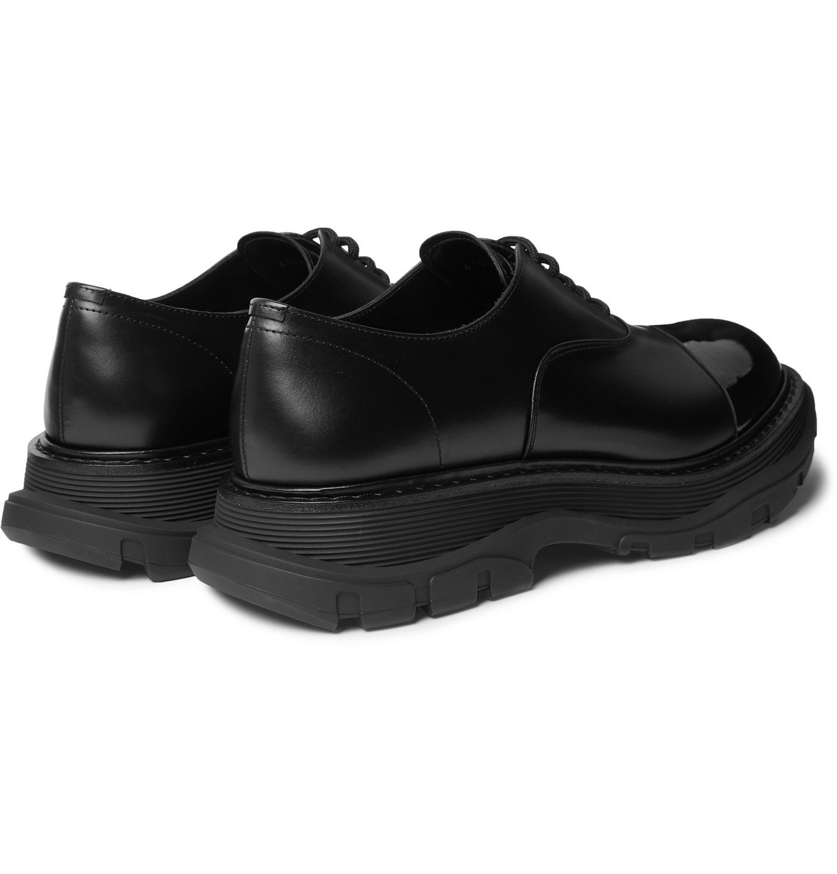 Alexander McQueen - Cap-Toe Smooth and Patent-Leather Derby 