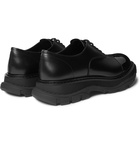 Alexander McQueen - Cap-Toe Smooth and Patent-Leather Derby Shoes - Black