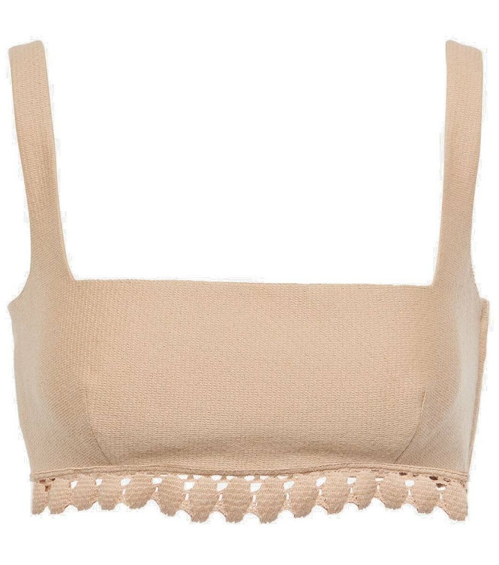 Photo: Valentino Scalloped cotton-blend bra top