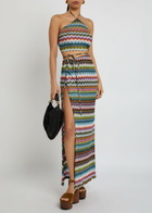 Missoni Zigzag Halterneck Metallic-knit top Multicoloured