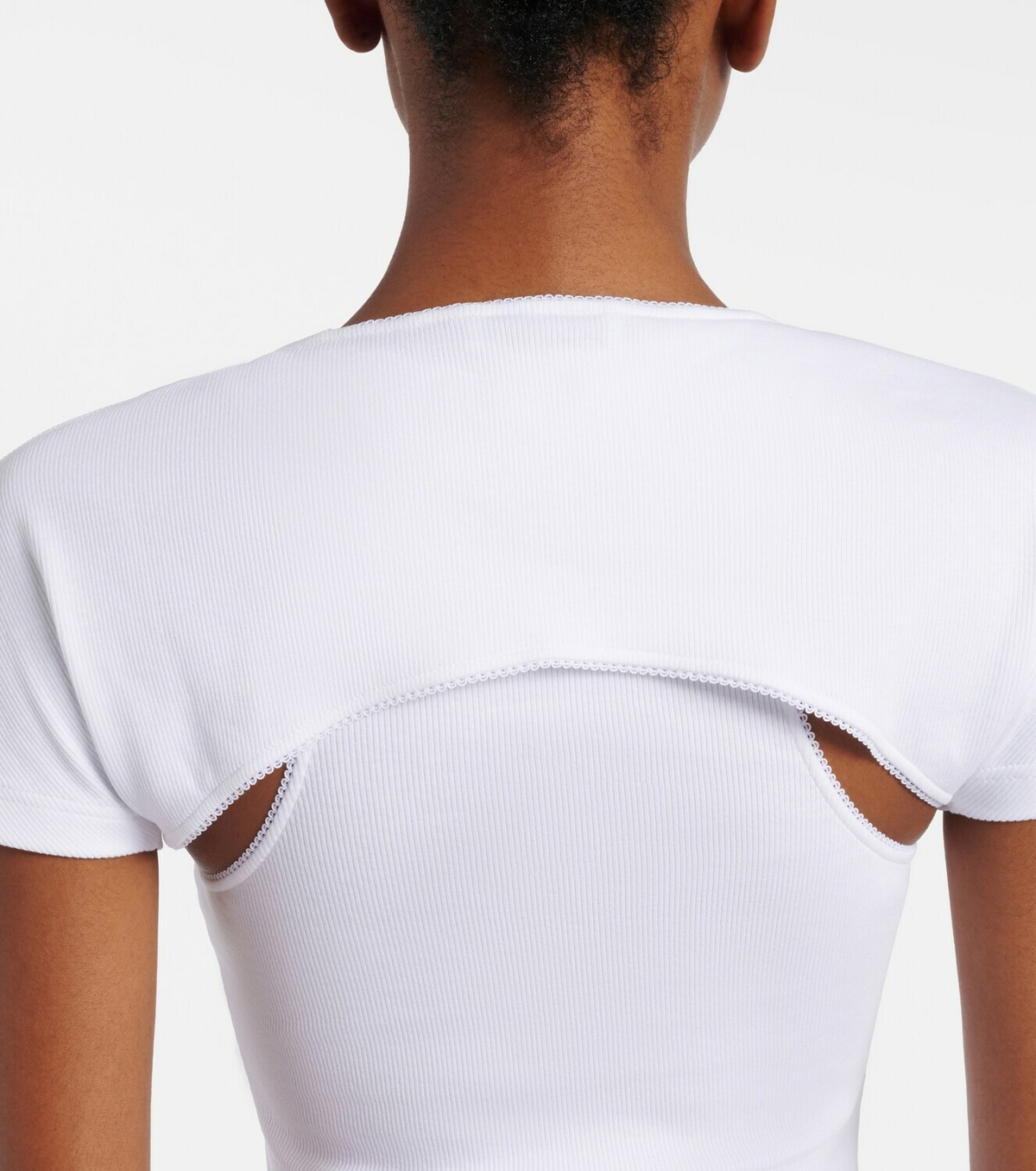 Alaïa Layered ribbed-knit jersey top