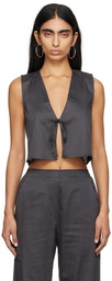 LESET Gray Yoko Tie Top