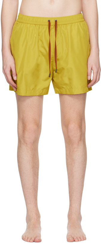 Photo: ZEGNA Yellow Drawstring Swim Shorts