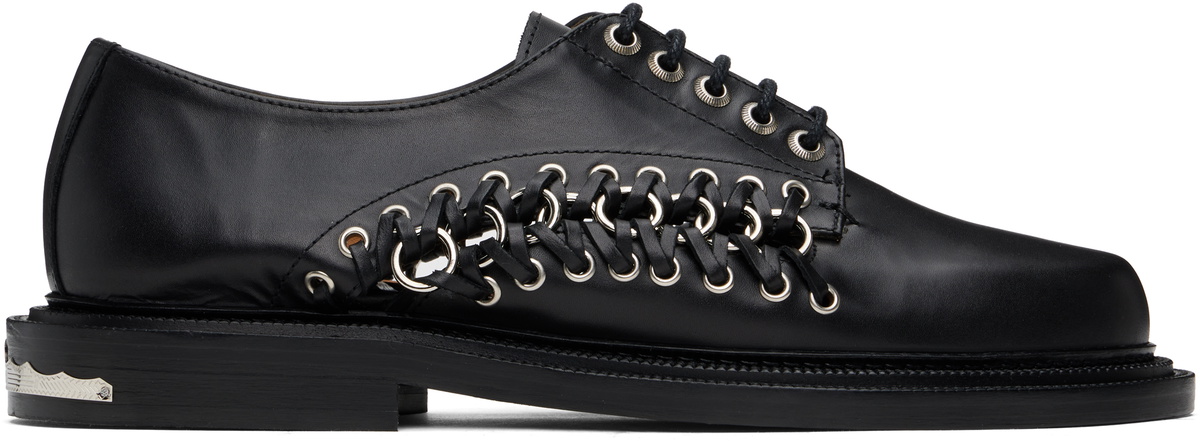 Toga Virilis Black Polished Leather Derbys Toga Virilis