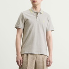 AMI Paris Men's Pique ADC Polo in Gris Chine Clair/Jaune
