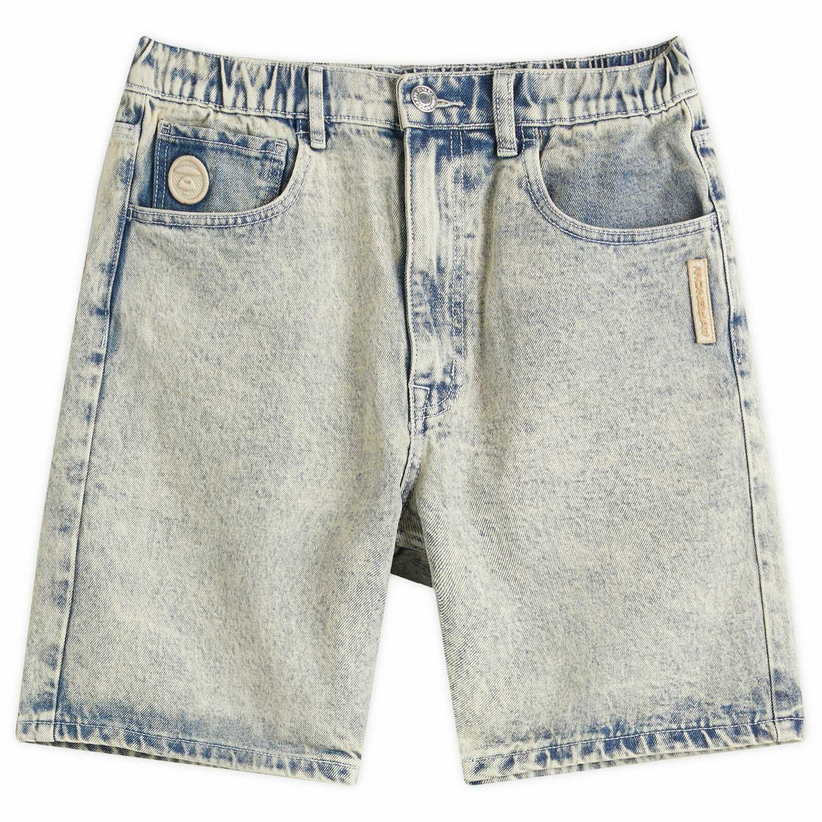 Men's AAPE Loose Fit Denim Shorts in Blue