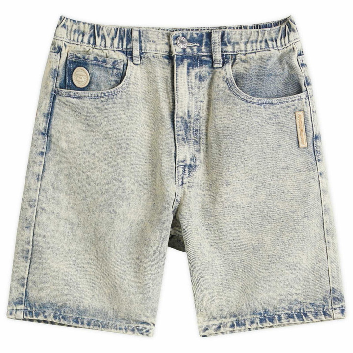 Photo: Men's AAPE Loose Fit Denim Shorts in Blue