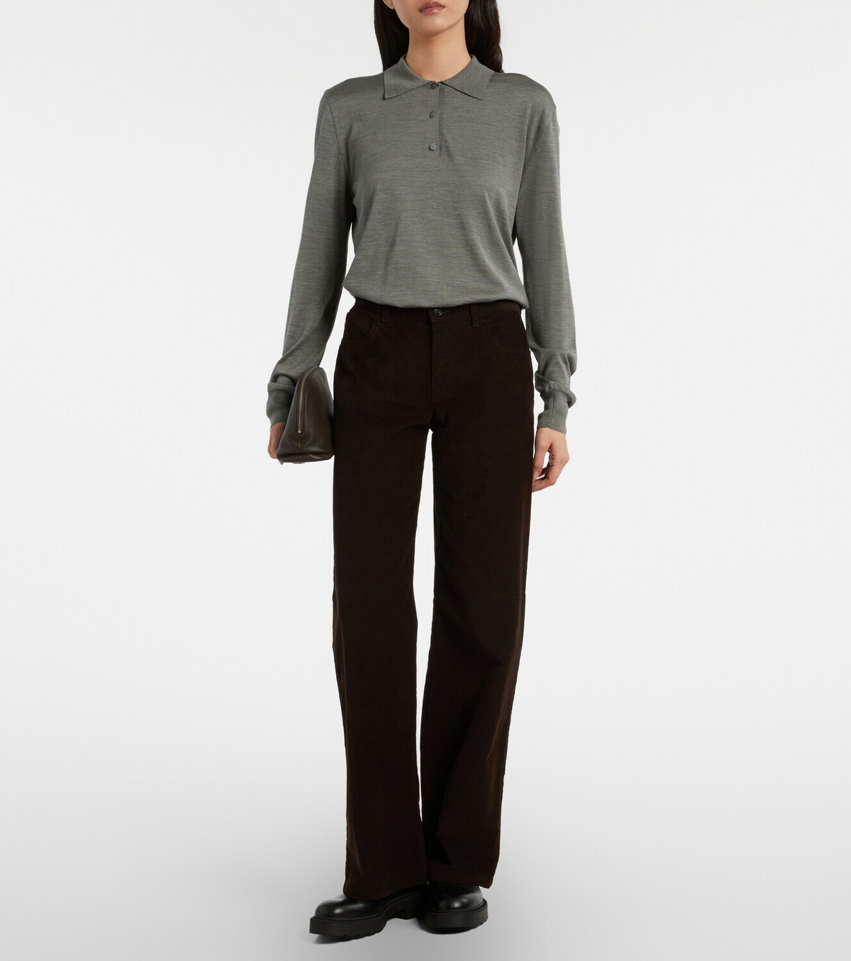 The Row Agnes leather clutch