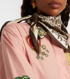 Alémais Violet floral silk scarf
