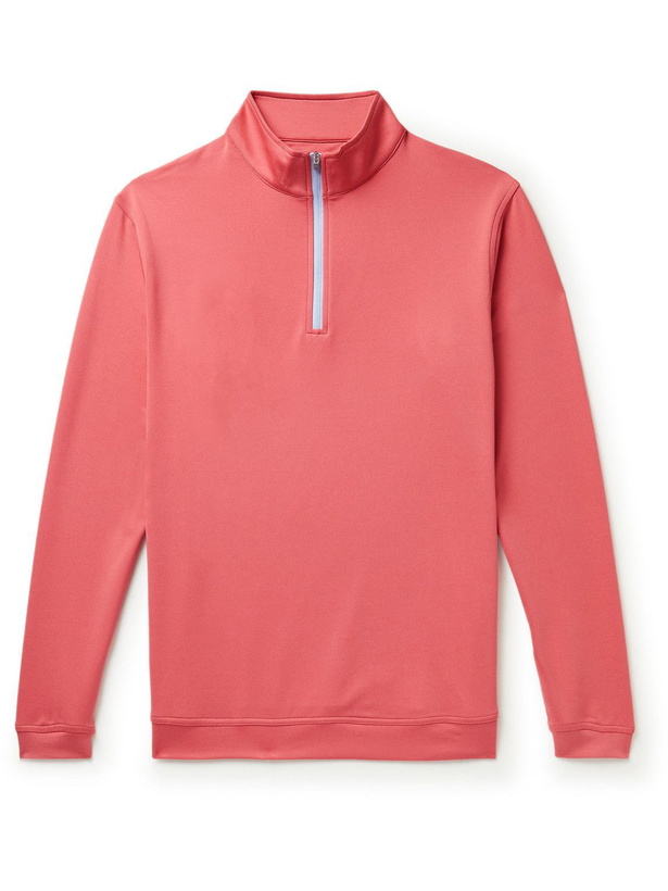 Photo: Peter Millar - Perth Tech-Jersey Half-Zip Golf Top - Red