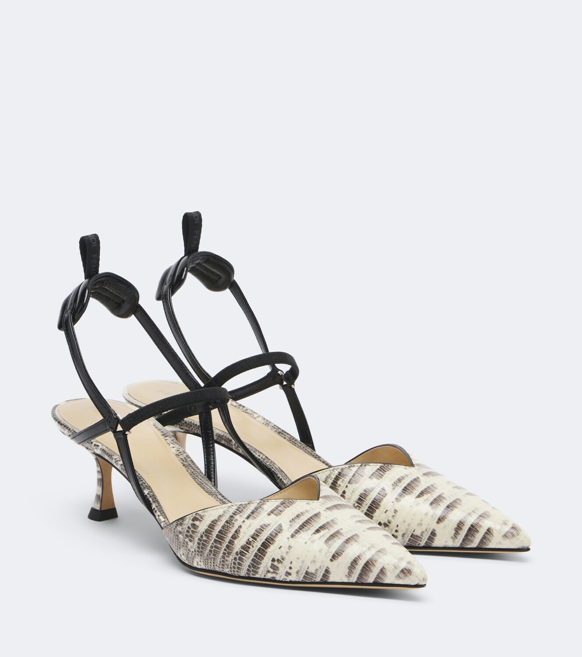Fendi Colibrì snake-effect leather slingback pumps