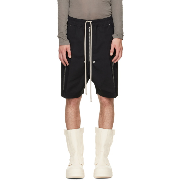 Photo: Rick Owens Black Tower Heizer Cargo Shorts
