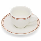 Service Projects Marlow Espresso Diner Cup & Plate in White/Red 