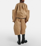 Sacai Belted cropped cotton barrel-leg pants