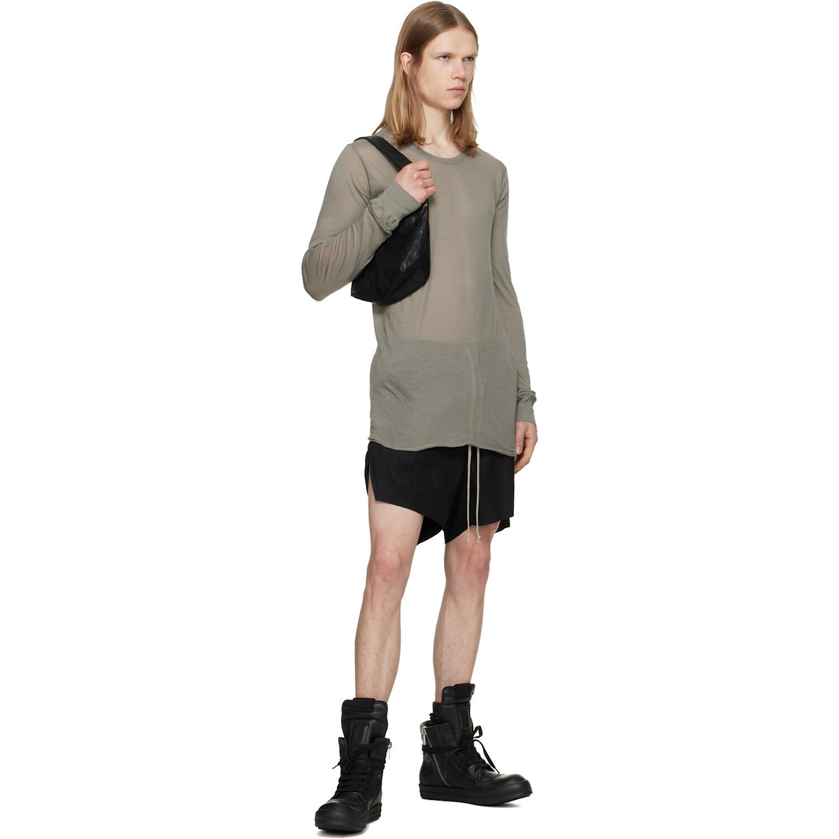 Rick Owens Black Tower Rick S Boxers Suede Shorts