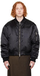 Jean Paul Gaultier Black Stand Collar Bomber Jacket
