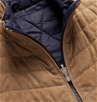 Brunello Cucinelli - Reversible Quilted Suede Down Gilet - Blue