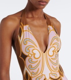 La DoubleJ Printed halterneck swimsuit