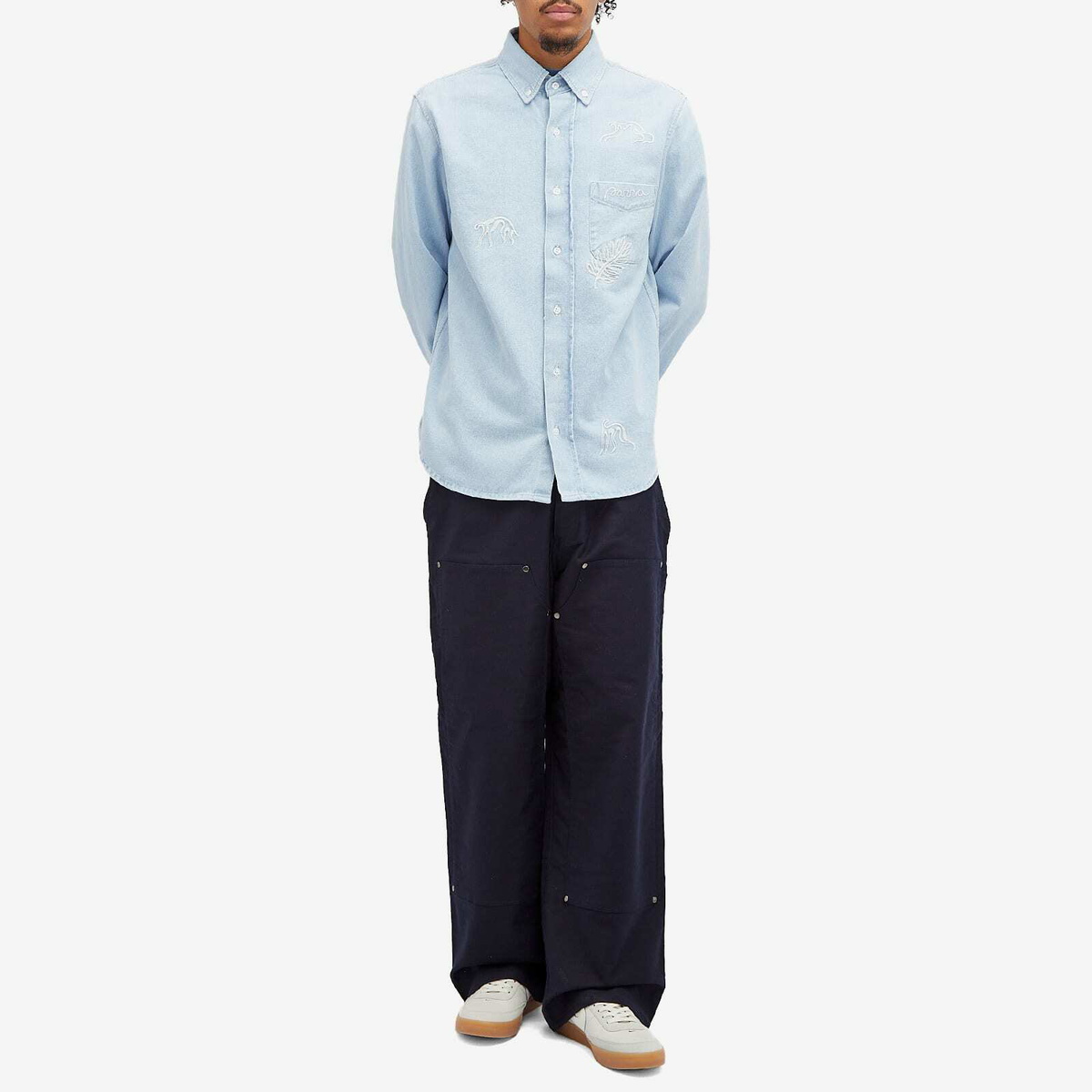 By Parra Men's Ancient Aliens Shirt in Washed Blue