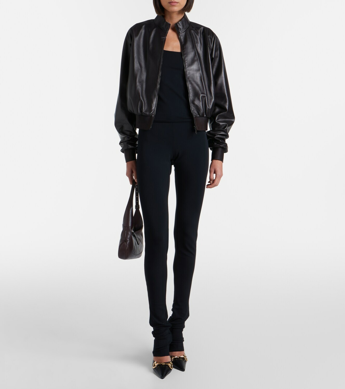 Gucci Leather bomber jacket