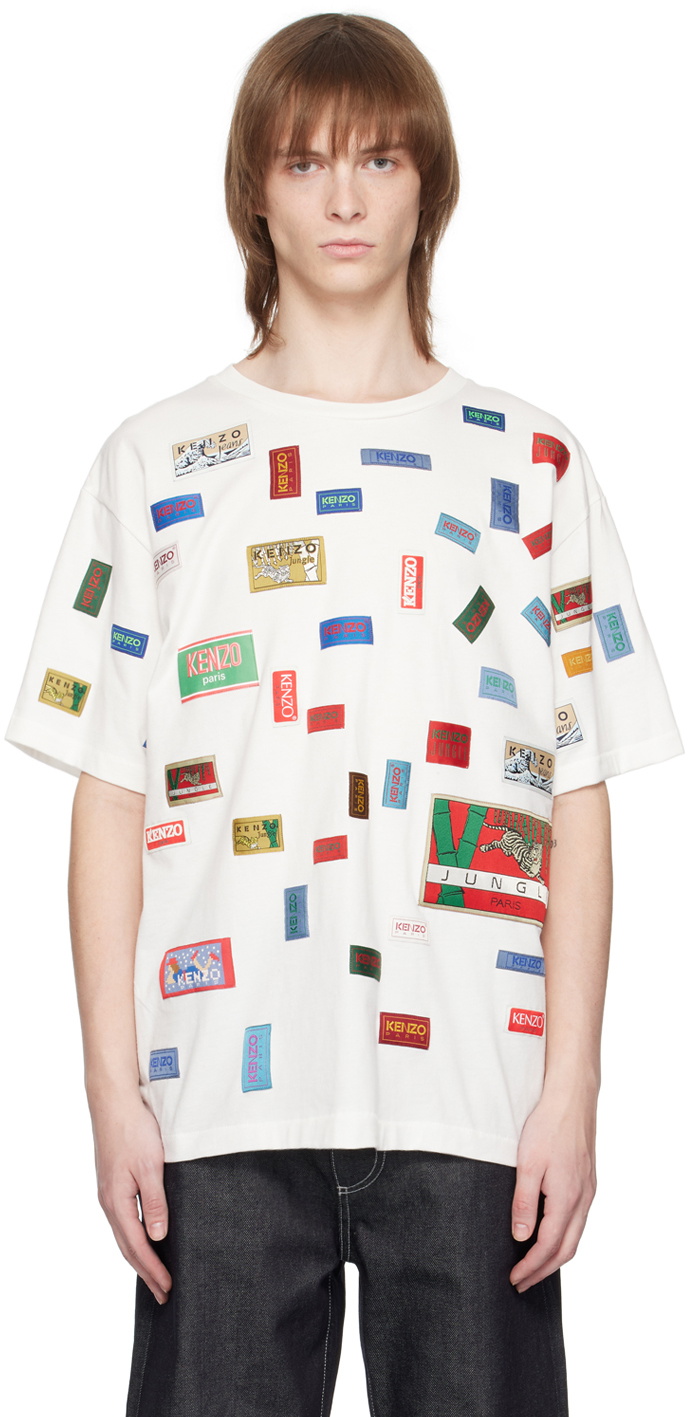 Kenzo White Kenzo Paris Archives Labels T-Shirt Kenzo