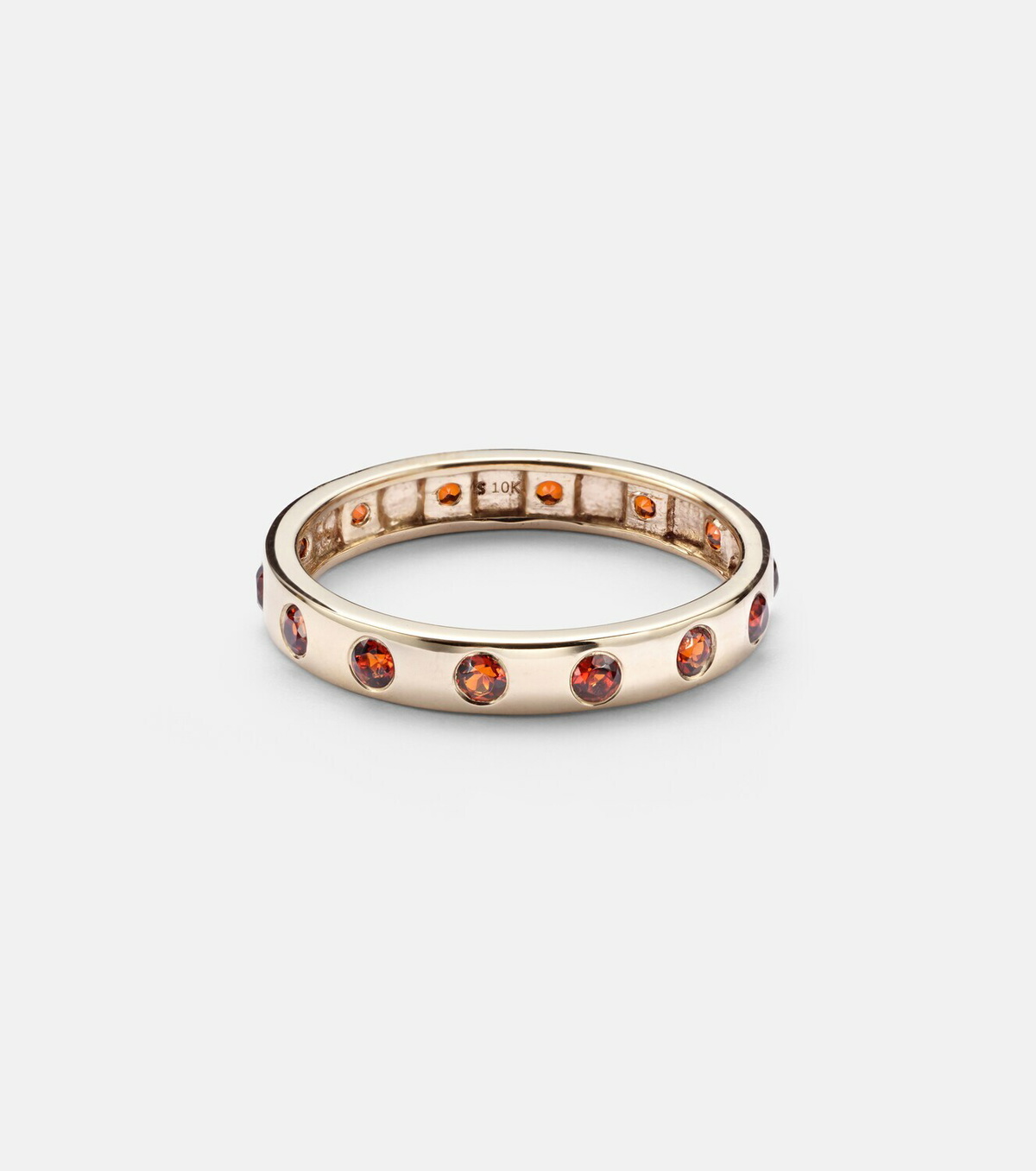 Stone and Strand 10kt gold ring with garnet