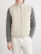Brunello Cucinelli - Hooded Suede Down Gilet - Neutrals