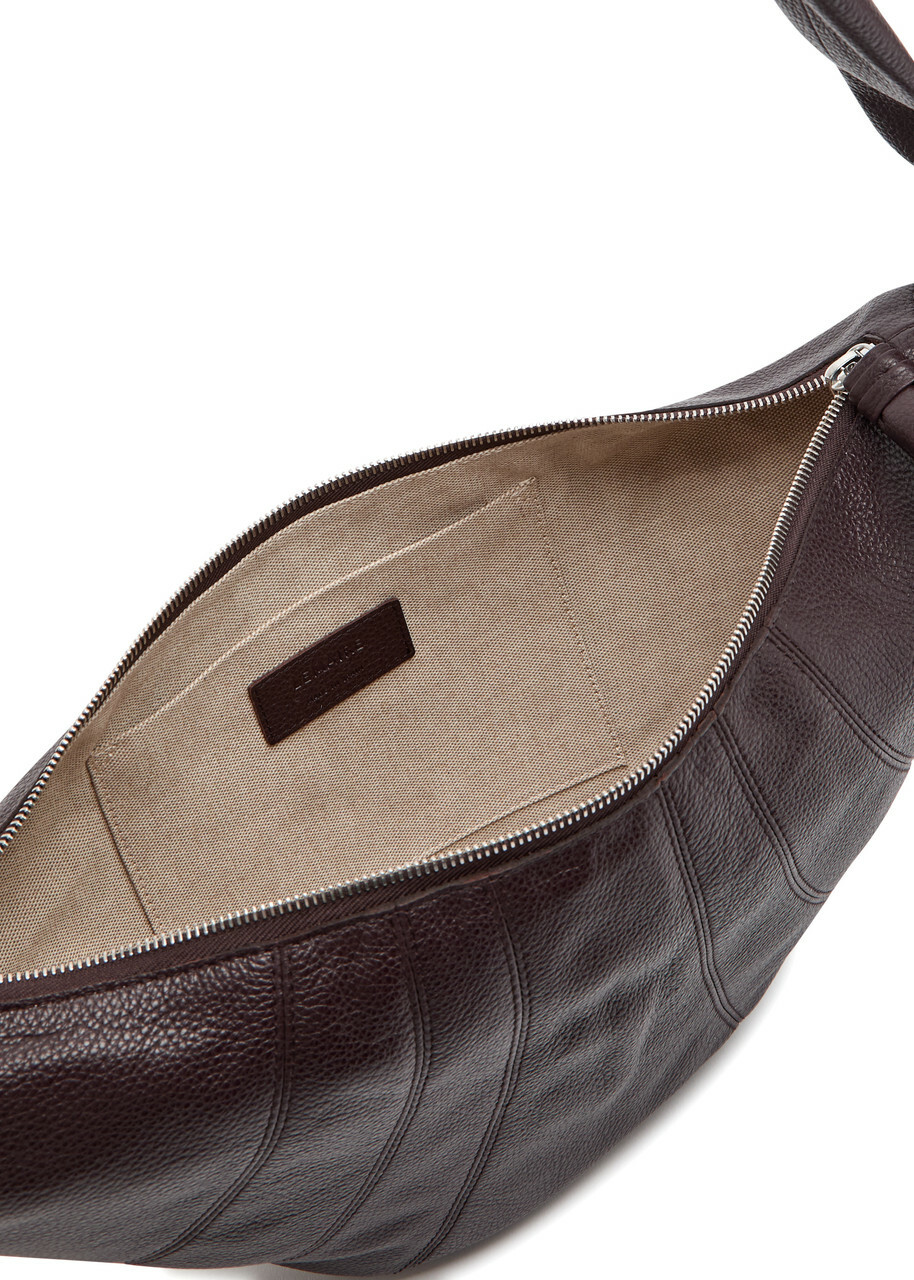 Lemaire Croissant Medium Grained Leather Shoulder bag - Dark Brown - One Size