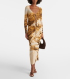 Staud Avani printed mesh top