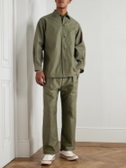 WTAPS - Straight-Leg Pleated Cotton Trousers - Green