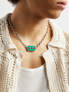 Stephen Webster - Inline Razor Sterling Silver Malachite Chain Necklace