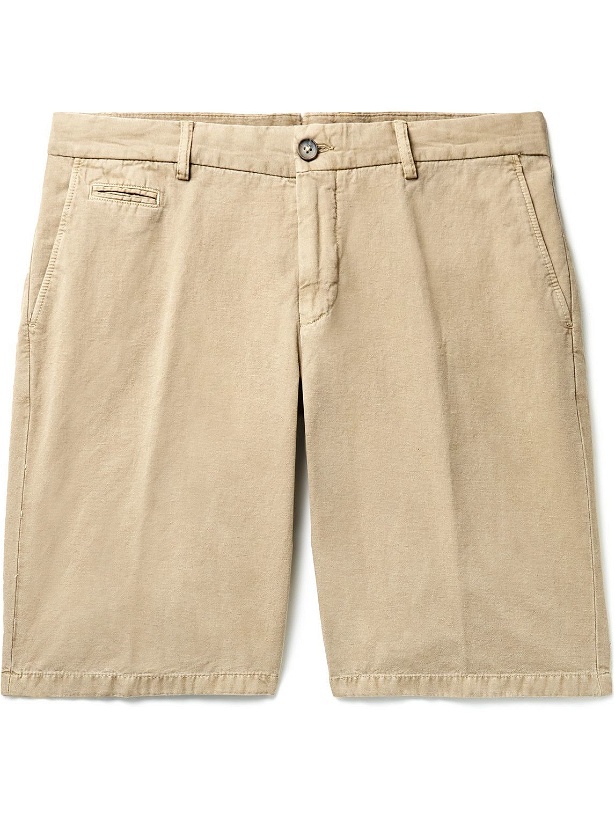 Photo: Altea - Straight-Leg Cotton, Linen and Lyocell-Blend Bermuda Shorts - Brown