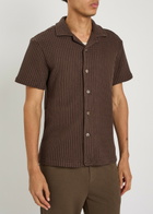 Raith Marcos Waffle-knit Cotton-blend Shirt Brown