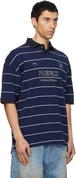 VETEMENTS Navy 'Nerd' Football Polo