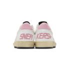 Golden Goose White and Pink Ball Star Sneakers