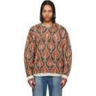 R13 Orange & Black Printed Oversized Sweater