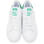 adidas Originals White and Green Stan Smith Sneakers