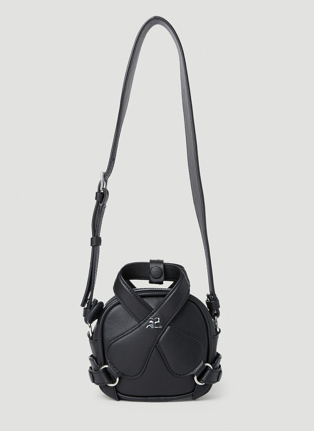 X Loop Baguette Bag in Black Leather