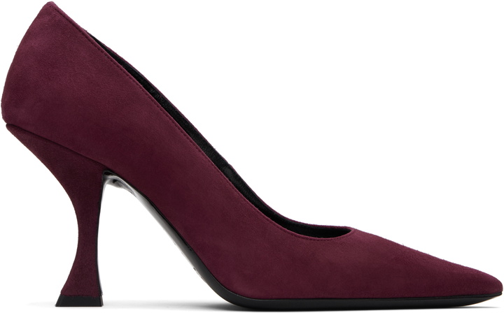 Photo: BY FAR Burgundy Viva Suede Heels