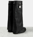 Givenchy Shark Lock Biker leather knee-high boots