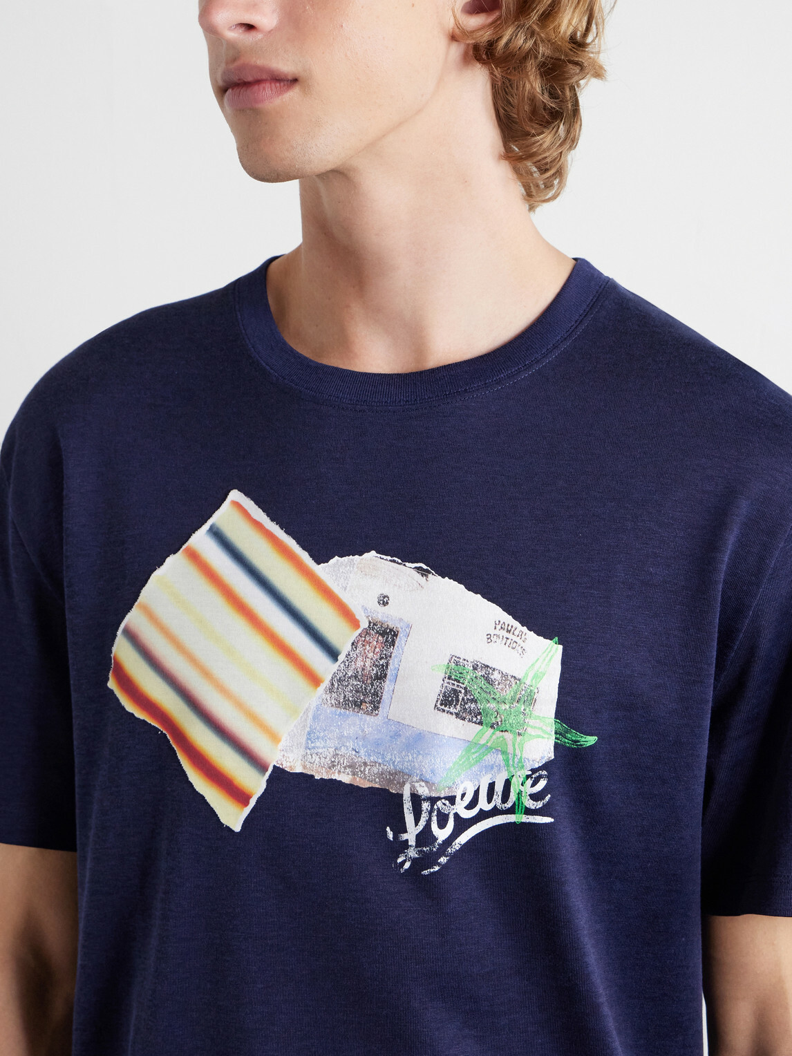 LOEWE - Paula's Ibiza Patch-Appliqué Cotton-Blend Jersey T-Shirt - Blue