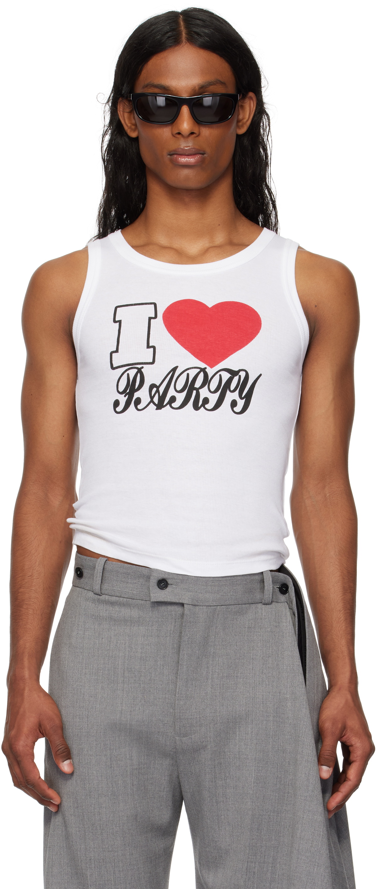 VAQUERA White 'I Love Party' Tank Top