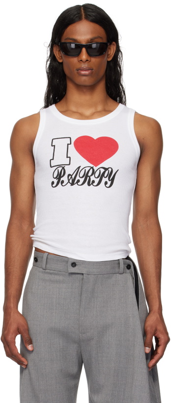 Photo: VAQUERA White 'I Love Party' Tank Top