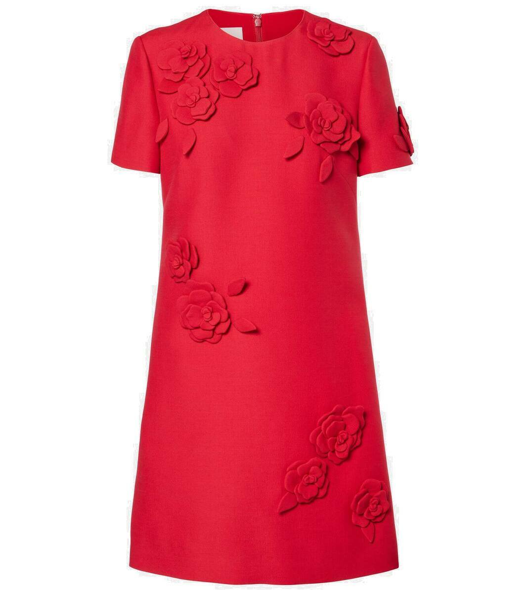 Valentino★素敵!Cream with Floral Applique Mini Dress Valentino Floral Laser-Cut Mini Dress in Ivory - Meghan