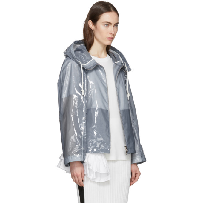 Jil Sander Blue Plastic Coating Extreme Short Zipped Jacket Jil Sander