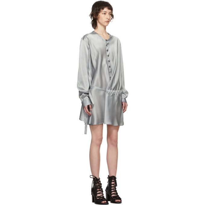 grey silk shift dress Naha Silver Grey Silk Mini Dress