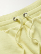 AMI PARIS - Straight-Leg Logo-Embroidered Organic Cotton-Jersey Drawstring Shorts - Yellow