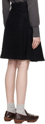 AMBUSH Black Tweed Pleats Midi Skirt