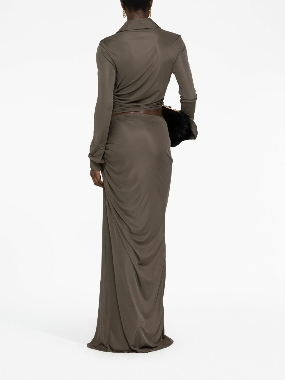 Bottega Veneta Green Knot Cut-Out Maxi Dress Bottega Veneta